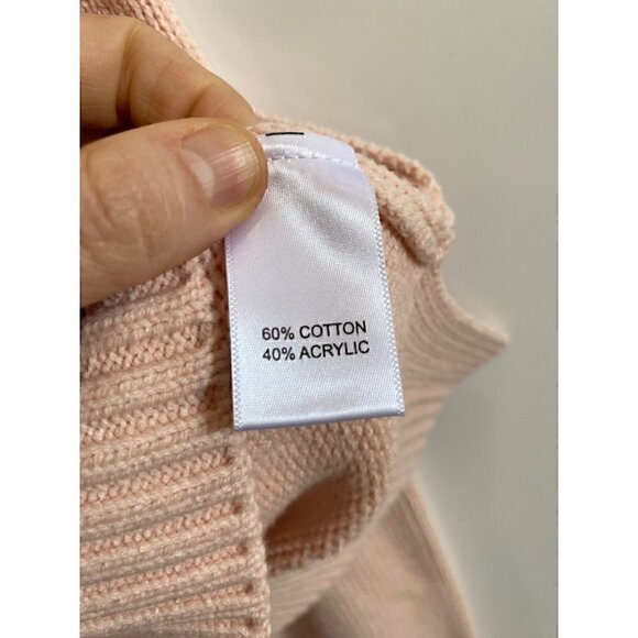 XO Kerri Rosenthal Heart Color Block V-Neck Sweater Sz M Radiant red pink blush - Picture 10 of 11